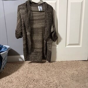 Cato Daisy Textured Brown Women's Cardigan